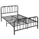 Full size metal bed frame with headboard and footboard, featuring a rustproof finish and under-bed storage space.