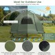 1-person folding camping tent with sunshade, durable PE oxford fabric, and air mattress for outdoor use.