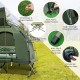 1-person folding camping tent with sunshade, featuring sturdy X-shaped metal frame and durable fiberglass rods for.