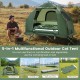 1-person folding camping tent cot with air mattress, sunshade, and storage bag for outdoor adventures.