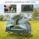 1-person folding camping tent with sunshade, zippered mesh windows, and air mattress for enhanced outdoor comfort.