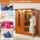 3-person infrared sauna made of Canadian hemlock and red cedar, featuring dual control panels and built-in speakers for.