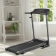 Compact foldable treadmill featuring an LCD screen, adjustable speed settings, and cushioning for comfortable indoor.