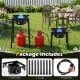 1 Burner propane stove with adjustable regulator and hose, featuring rugged construction for camping and BBQ cooking.