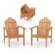 Stackable Adirondack chairs made of solid acacia wood, perfect for patio seating and outdoor relaxation.