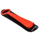 1-rider snow scooter in red with grip handle, designed for ages 5+, featuring a slick bottom for speed and balance.