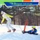 1-rider snow scooter in red with grip handle, designed for kids and teens, perfect for winter fun on slopes or flat.