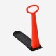 1-rider snow scooter in red with grip handle, designed for kids and teens, ideal for downhill fun on snowy hills.