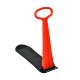 Red 1-rider snow scooter with ergonomic grip handle and slick grooved bottom for thrilling winter fun on slopes.