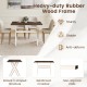 Modern dining table with spacious wood grain surface, sturdy rubber wood frame, and X-shaped structure for stability.