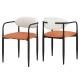 Modern dining chairs set of 2 with padded orange seats and curved backs for stylish and comfortable dining experiences.