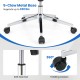5-claw metal base with rolling casters for ergonomic leather office chair, supports up to 330 lbs, adjustable height.