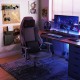 Ergonomic high back computer chair in black with adjustable headrest and lumbar pillow, perfect for gaming or office.