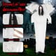 Life-size 6.6 feet Halloween animatronic angel with light-up eyes, poseable arms, and flapping wings for spooky decor.