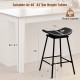 Backless black swivel barstool with faux leather seat, 28" height, suitable for 40"-43" bar tables, 330 lbs capacity.