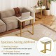 C-shaped white side table from a 3-piece set, featuring a smooth surface and stackable design for space-saving.