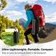 Portable camping chair in a compact carrying bag, made of 7075 aluminum alloy, ideal for hiking and travel.