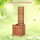 Outdoor wooden raised garden bed with trellis, 48" tall, 16" wide, perfect for climbing plants and garden decoration.