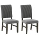 Set of 2 mid-century modern grey velvet dining chairs with rubber wood frames, perfect for stylish dining spaces.