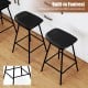 Set of 2 black swivel barstools with faux leather upholstery and built-in footrest, ideal for kitchen islands and home.