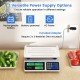 66lb price computing scale with dual LCD displays, rechargeable battery, and stainless steel platform for commercial.