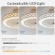 Adjustable color temperature settings of the 19-inch white ceiling fan with light for versatile ambiance control.