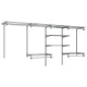 Closet organizer system with 7 shelves and 5 hanging rods in grey, adjustable for 4-8 FT wall spaces, ideal for.