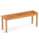 Acacia wood outdoor bench with slatted seat, designed for garden use, comfortably seating 2 people.