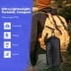 High back portable camping chair in black with compact carry bag, ideal for camping, hiking, and outdoor activities.