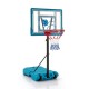 Kids basketball hoop with adjustable height, sturdy rim, and wheels for easy movement indoors or outdoors.