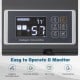 Control panel of the 154 Pints Commercial Dehumidifier, showing humidity level and settings for easy operation.