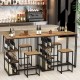 3-Piece Bar Table Set for 2 Bar-Height Dining Table with 2 Stools - Gallery View 3 of 11
