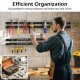Magnetic tool holder strip with tools mounted, featuring strong magnetic force and sleek black finish for efficient.