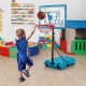 Kids basketball hoop in action, featuring a sturdy design and a height of 3.8 ft for young players to encourage active.