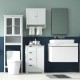 Wall-mounted bathroom storage and wooden cabinet bundle with laundry basket and clothes dryer for efficient.