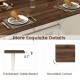 Thickened table board with rounded corners of the modern wooden dining table, showcasing elegant wood grain for dining.