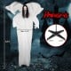 6.6-foot Halloween animatronic angel with light-up red eyes, flapping wings, and poseable arms for spooky decorations.
