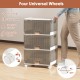 Three-cube stackable storage bin with detachable wheels, featuring a mute design and ample storage for easy.