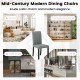 Mid-century modern dining chair set with gray polyester fabric and rubber wood legs, perfect for home or restaurant use.