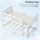 Twin size bunk bed with high guardrails and integrated ladder, solid wood frame, suitable for kids' rooms or.