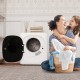 Portable clothes dryer with a compact design, 1.5 cu.ft capacity, and LED touch panel for efficient laundry drying.