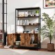 57-inch cat litter box enclosure with storage, featuring a rustic wood design and removable scratcher for easy.