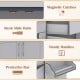 Rolling kitchen island cart in gray featuring a spacious countertop, adjustable shelf, and convenient spice and towel.