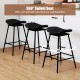 Black swivel barstool featuring a 360° swivel seat and ergonomic saddle design, perfect for enhancing kitchen seating.