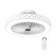 19-inch white ceiling fan with light, remote control, and low-profile design for rooms up to 215 sq.ft.