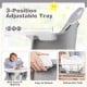 Adjustable tray of the 16-in-1 Baby High Chair, made of BPA-free PP material, easy to detach and dishwasher safe.