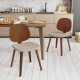 Wooden dining chair set of 2 with padded seats and bentwood frames in walnut, perfect for dining rooms or kitchens.