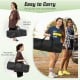 Portable outdoor volleyball net set with carrying bag, adjustable shoulder strap, and handles for easy transport.
