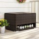 PE rattan storage bin with waterproof liner, featuring a shoe rack, ideal for patio and garden organization.