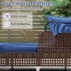 Open-weave PE rattan outdoor daybed with retractable canopy and navy cushions, perfect for patio relaxation.